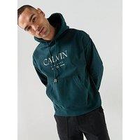 Calvin Klein Terry Graphic Overhead Hoodie - Navy
