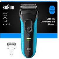 Braun Series 3+ Electric Shaver, Precision Trimmer, Wet & Dry, 3040S - Blue