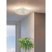 Eglo Clemente Crystal And Chrome Flush Ceiling Light