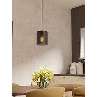 Eglo Colomera Black Steel & Glass Modern Minimalist Single Pendant