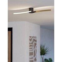 Eglo Aieta Black & Brushed Brass Minimalist Led Ceiling Light