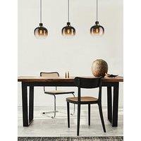 Eglo Oilella Black To Brown Gradient Hanging 2-Light Pendant Light - Black/Brushed Brass