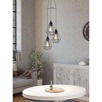 Eglo Tarbes 3-Light Black Geometric Cluster Pendant