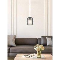 Eglo Ciampino Black Steel & Glass Modern Single Pendant
