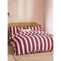 Wylder Birdiestripe Duvet Set Burgundy/Blossom