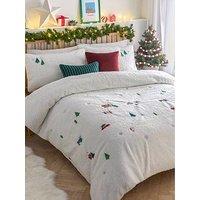 Furn Christmas Together Double Duvet Set Snow