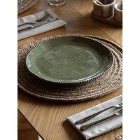 Gallery Direct Beaded Dinner Plate Olive Green Pk4