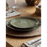 Gallery Direct Beaded Side Plate Olive Green Pk4