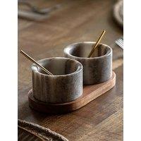 Gallery Direct Beige Marble Pinch Pots