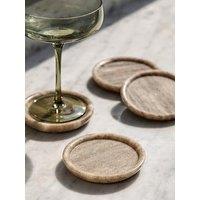 Gallery Direct Beige Marble Rounded Coasters Set/4