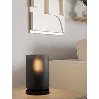 Eglo Colomera Black Glass & Steel Minimalist Table Lamp - Black
