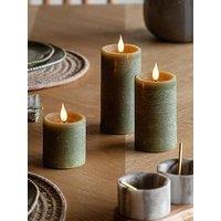 Gallery Direct Remote Control 3 Pack Led Candle - Olive