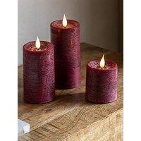 Gallery Direct Remote Control 3 Pack Led Candle - Oxblood