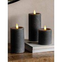 Gallery Direct Remote Control 3 Pack Led Candle - Grey