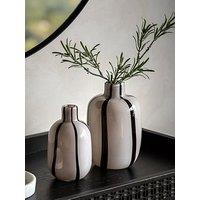 Gallery Direct Handblown Striped Glass Vase Monochome