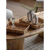 Gallery Direct Set Of 2 Woven Rectangle Trays Natural