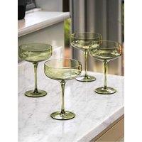 Gallery Direct Coupe Glass Green 4 Pack