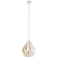 Eglo Carlton 1 Steel White & Gold Geometric Modern Single Pendant