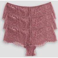 The Very Collection 3 Pack Lace Briefs - Pink