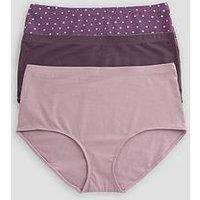 The Very Collection 3Pk Cotton High Waist Brief Hearts - Purple