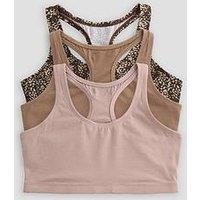 The Very Collection 3Pk Cotton Bras - Beige/Animal Print