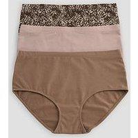 The Very Collection 3Pk Cotton High Waist Brief Animal Print