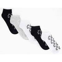 The Very Collection 5 Pack Trainer Socks Mono Hearts - Multi
