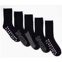 The Very Collection 5 Pack Ankle Socks Polka Dot - Black