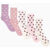 The Very Collection 5 Pack Ankle Socks Hearts - Multi