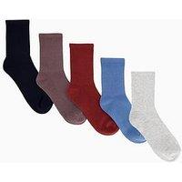 The Very Collection 5 Pack Ribbed Ankle Socks - Multi