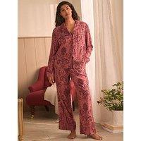 Laura Ashley Rosewood Button Through Pyjamas - Purple