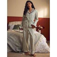 Laura Ashley Christmas Rose Button Through Pyjamas - Multi
