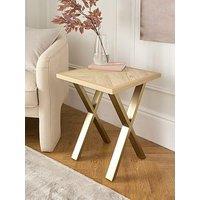 Very Home Kaia Small Side Table - Light Oak/Brass - Fsc Certified