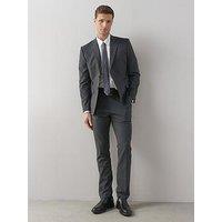 The Very Collection Wool Blend Micro Check Suit Trouser - Charcoal