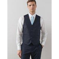 The Very Collection Wool Blend Checked Waistcoat - Navy