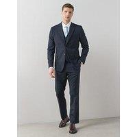 The Very Collection Wool Blend Checked Suit Trouser - Navy