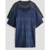 The Very Collection 2-Pack Pure Cotton Tonal Stripe T-Shirt - Blue/Grey