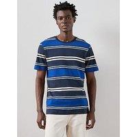 The Very Collection Pure Cotton Yarn Dyed Striped T-Shirt - Navy