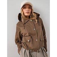 The Very Collection Hooded Cotton Jacket - Khaki