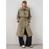 The Very Collection Hooded Trench Coat - Khaki