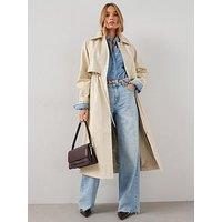 The Very Collection Faux Leather Trench Coat - Butter Lemon