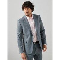 The Very Collection Slim Fit Herringbone Check Suit Jacket - Blue