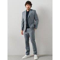 The Very Collection Slim Fit Herringbone Check Suit Trouser - Blue