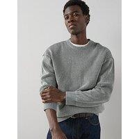 The Very Collection Pure Cotton Washed Chunky Knitted Oversized Jumper - Grey