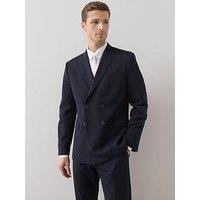 The Very Collection Regular Fit Double Breasted Jacquard Suit Jacket - Navy