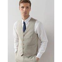 The Very Collection Checked Waistcoat - Stone