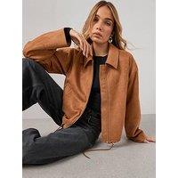 The Very Collection Faux Suede Adjustable Hem Jacket - Brown