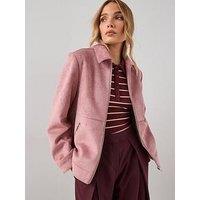 The Very Collection Suedette Harrington Jacket - Pink