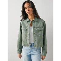 The Very Collection Trim Detail Utility Jacket - Khaki