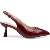 Paradox London Florentine Slingback Wide Fit Leather Heel - Cherry